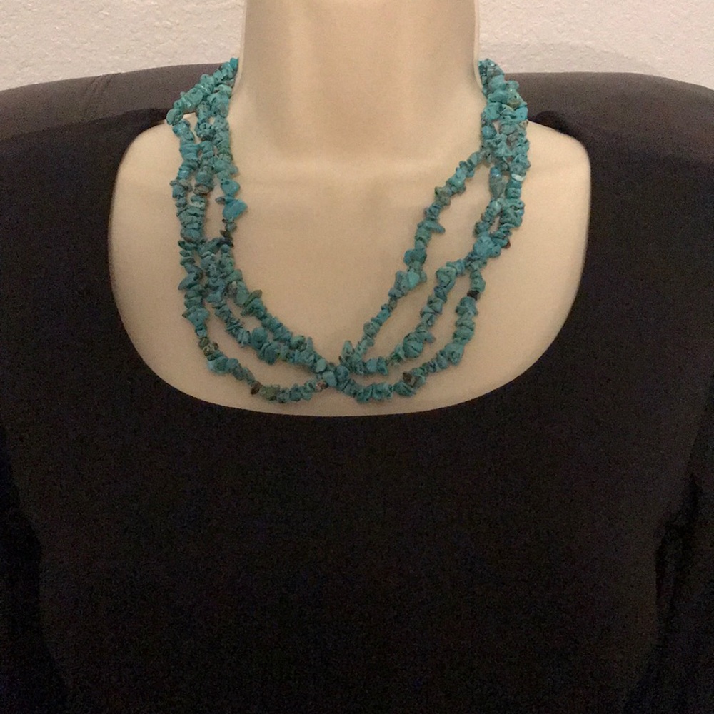 Turquoise beaded 3 layer necklace